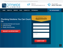 Tablet Screenshot of citywideplumbingsfbay.com